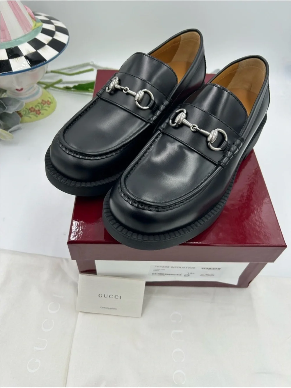 Men’s Gucci horse bit leather loafer size 10.5 fits 11 US made in Italy